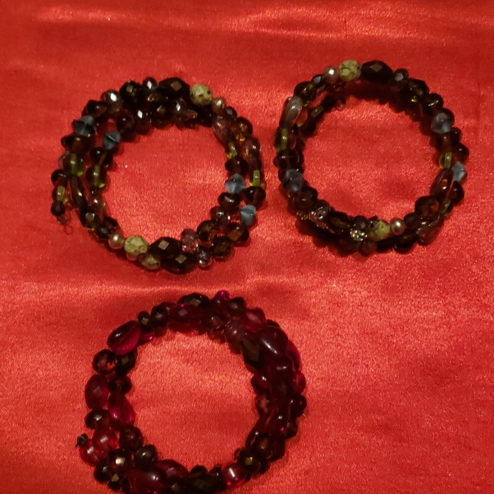 3 beaded bracelets